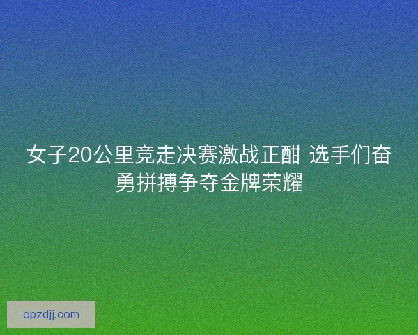 女子20公里竞走决赛激战正酣 选手们奋勇拼搏争夺金牌荣耀 女子20公里竞走决赛激战正酣 选手们奋勇拼搏争夺金牌荣耀