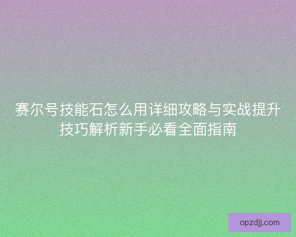 赛尔号技能石怎么用详细攻略与实战提升技巧解析新手必看全面指南
