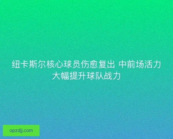 纽卡斯尔核心球员伤愈复出 中前场活力大幅提升球队战力