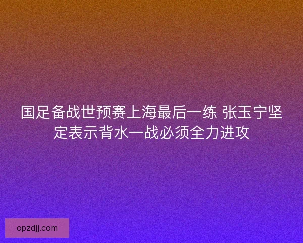 国足备战世预赛上海最后一练 张玉宁坚定表示背水一战必须全力进攻